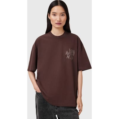AllSaints Orlando Etta Crew Brown Stone Red Taglia: XS | Maglie Sportivi Outlet | Donna | Marrone