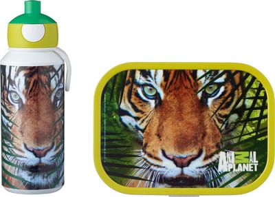 Mepal Campus Lunchset - pop up drinkfles en lunchbox - Animal Planet tijger