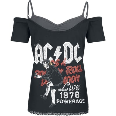 AC/DC T-shirt - EMP Signature Collection - S tot XXL - voor Vrouwen - zwart-grijs