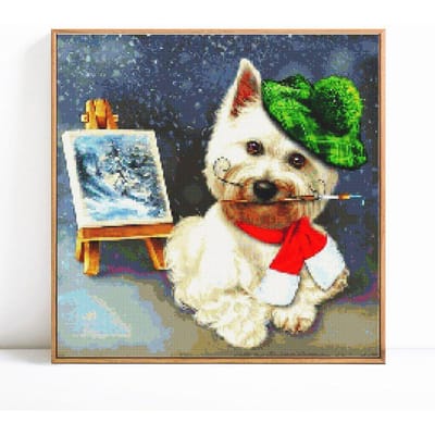 5D bricolage diamant peinture Animal chien pleine ronde broderie vente diamant mosaïque strass photo 30x30 black