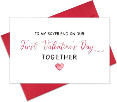 Handgemaakte Valentijnskaart voor Vriend - Schattig Cadeau Eerste Valentijnsdag