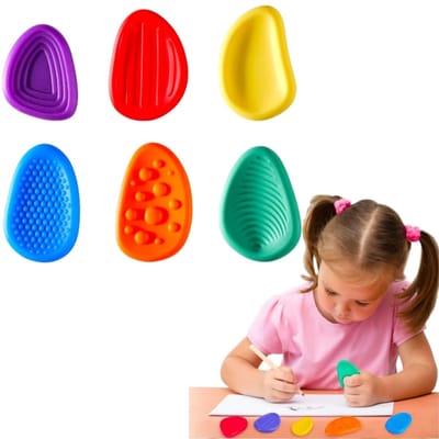 6-delige set - Decompressie vingertop sensorische spinner - Zacht aanvoelend - Draagbaar speeltje - Kalmerend en stressverlichtend speeltje - 4*5,5 cm - Verzachtend en rustgevend gebruik - Paars, blauw, rood, groen, geel, oranje