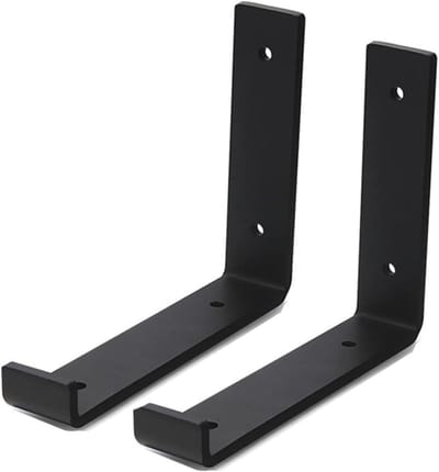 Plankdragers - Wandsteunen - Zwevende Planken - Verborgen Design - 30 cm - Zwart