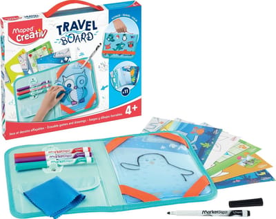 TRAVEL BOARD - Kit voor onderweg "Dieren" op een TRANSPARANT bord