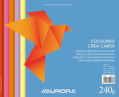 Aurora Crea Cards/Tekenvellen A3 - 6 kleuren - Pak van 5