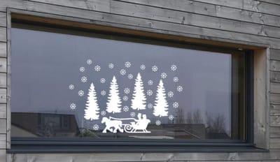 Uitbreidingsset 3 raamsticker kerst wintertafereel 3 herbruikbaar statisch | Rosami