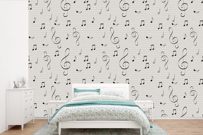 Behang - Fotobehang Bladmuziek - Patronen - Muziek - Breedte 360 cm x hoogte 240 cm