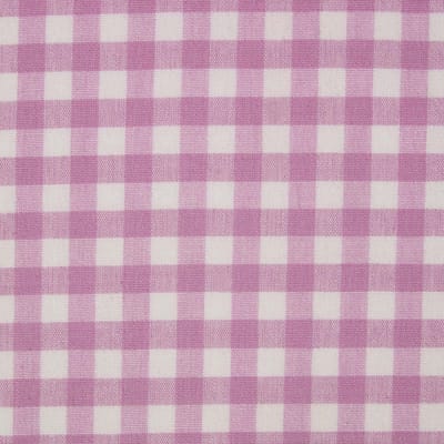 Homescapes Vichy geruite katoenen stof - verkocht per meter roze en wit, 150 cm breed