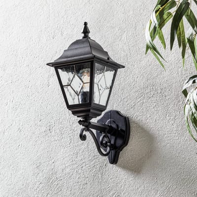 Elstead Lighting LED Wand Buitenlamp Norfolk | 1X E27 Max 60W | IP44 | Dimbaar | Black