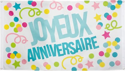 Boland - Polyester vlag ''Joyeux Anniversaire' - Geen thema