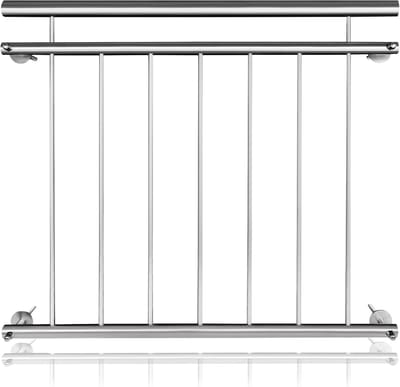 100X90cm Frans Balkonhek Rvs Met Vulstaven | Stabiel Veiligheidshek Met Handgrepen | Balustrade Met Bevestigingsstangen Voor Terras En Raam | Binnen En Buiten NAIZY