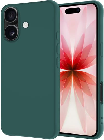 Hoesje - Geschikt voor Apple iPhone 17 - Sterk & Shockproof - Hoes Cover - Siliconen Case - Donkergroen