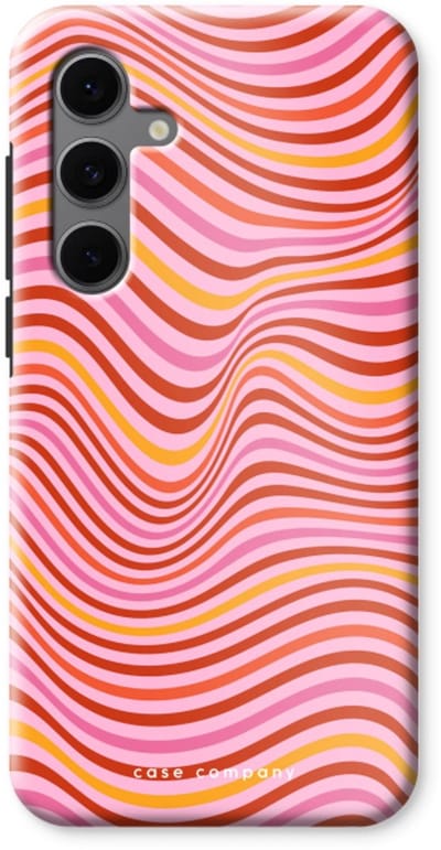 Case Company® - Hoesje geschikt voor Samsung Galaxy S24 FE hoesje - Pink Wave - Tough Case - Maximale Bescherming alle Kanten en Schermrand