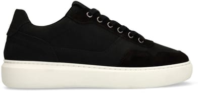 Manfield - Heren - Zwarte suède sneakers - Maat 42