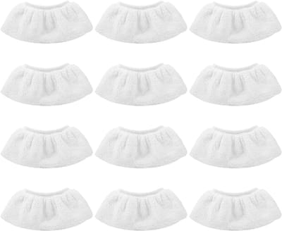 carmdering- Microvezel Bonnetten - Stoomreiniger Hoesjes - Reinigingsaccessoire - Snelle Bevestiging - Hoge Absorptie - Microvezel - Zacht En Kleurvrij - Veilig Voor Gevoelige Vloeren - 12 Stuks