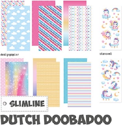Dutch Doobadoo - Crafty Kit - Slimline Unicorn - 473.002.020-kaarten maken-DIY-papier-hobby-scrapbook