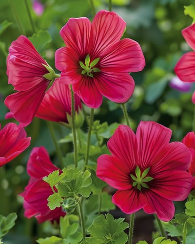 2 sets - Trechtermalva Zaden Red Queen Malope Trifida Eenjarig