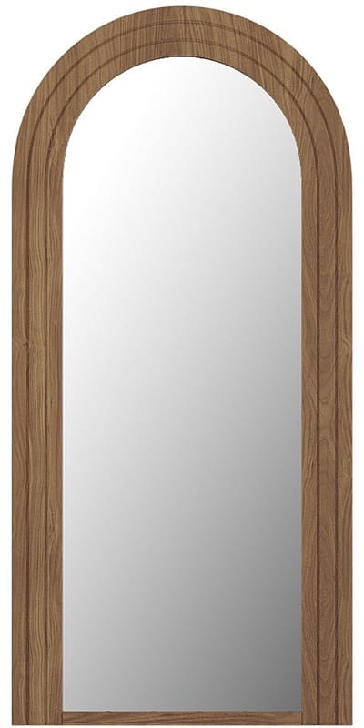 Vente-unique Grote boogvormige spiegel van heveahout - L70 x H150 cm - Naturel - ANSHUN