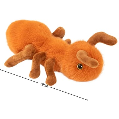 19cm Levensgetrouwe Rode Mier Pluche Speelgoed Zacht Schattig Pluizig Legermier Poppetje Voor Bureau Decoratie Creatief Cadeau Voor Mierenliefhebbers orange