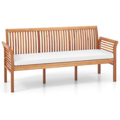 Coast 3-zits Acaciahouten Tuinbank met Kussen – 159 x 59 x 77 cm – Naturel