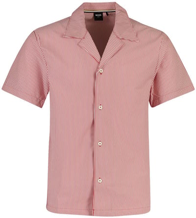 Poloshirt BOSS Black gestreept rood normale fit