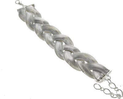 Behave - armband zilverkleur - gevlochten ontwerp - feestelijk accent