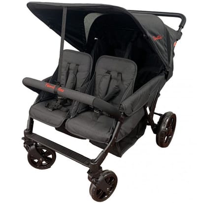 Elektrische Familidoo lidoo star Fully Black 4 zits wandelwagen - buggy - kinderwagen 4 plekken Geschikt voor 2 newborn baby's