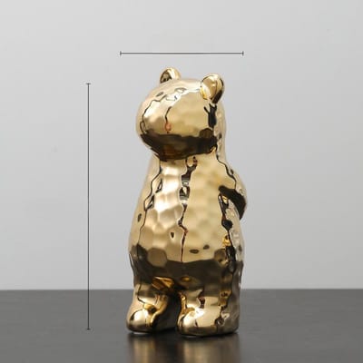 Nordische Creatieve Licht Luxe Gegalvaniseerd Keramisch Beer Ornamenten Dier Woonkamer Kinderkamer Bureau Huis Zachte Decoraties ...