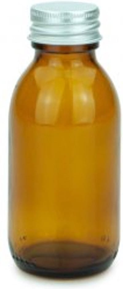 Glazen Fles 100ml Leeg 1 stuk - Aluminium Draaidop - Amber Glas - Lege Siroopfles