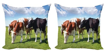 ABAKUHAUS – Kussenhoes Vee Set – 2x 40x40 cm – Dubbelzijdig digitaal