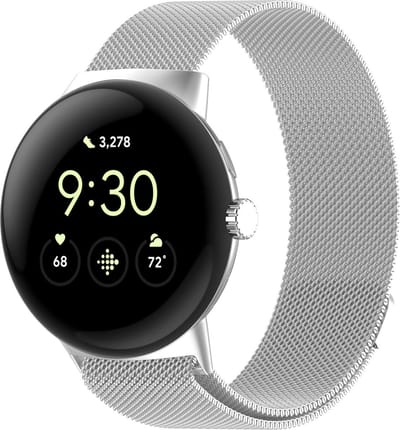 Strap-it Milanees bandje geschikt voor Google Pixel Watch 5 (41 mm) / 4 (41 mm) / 3 (41 mm) / 2 / 1 - Zilver