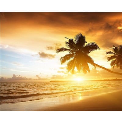 Borduurpakket DIY diamant borduurwerk Sunset Beach volledige ronde Diamond schilderij mozaïek Home Decor 20X30CM multi