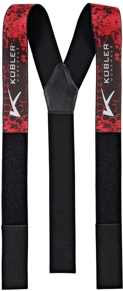 KÜBLER FOREST 87509123 Bretels HEREN Werkkleding Rood Zwart - Stretch - OEKO TEX