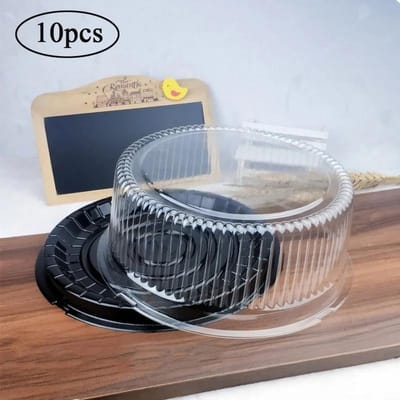 Inch Transparante Taartdoos Stijlvol Ontwerp Plastic Dozen En Verpakkingen Heldere Cupcake Muffin Koepel Houder Doosjes Bruiloft Gelegenheid 10 Stuks 8/6