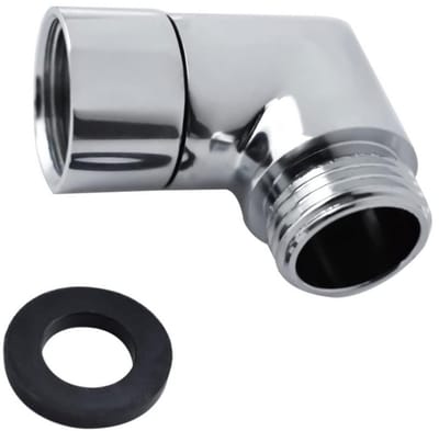 carmdering - 90° Douchekopadapter - Douche Hoekstuk - Messing Adapter - 90 Graden Rotatie - Lekkagevrije Afdichting - Hoogwaardig Messing - Geborsteld Nikkel - Corrosiebestendig - Universele Compatibiliteit - 1 Stuk