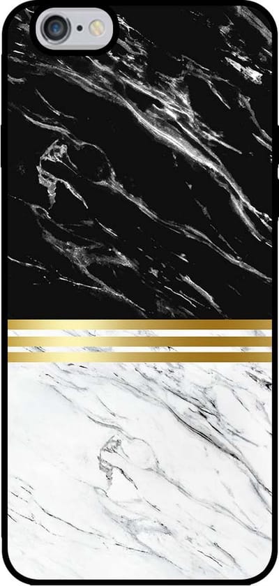 Smartphonica Telefoonhoesje voor iPhone 6/6s marmer look - backcover marmer hoesje - Zwart Wit geschikt voor iPhone 6/6s