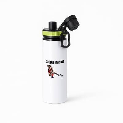Hacebo® - hockey vrouw met eigen naam waterfles met draaidop groen - Hockey - atleten - iemand die houdt van hockey - verjaardag - cadeau - kado - water fles - 850ML