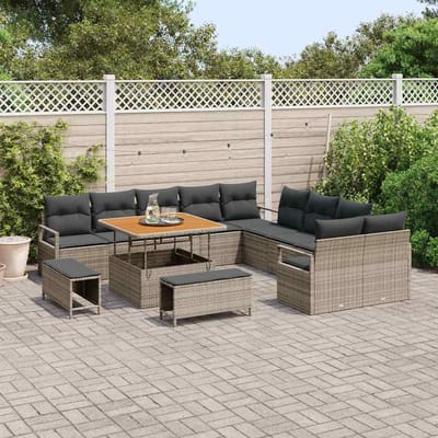 vidaXL - Tuinbank - Set - 13 - st - 12-Aantal - zitplaatsen - Grijs