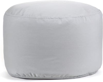 Bean Bag Ottoman - Zitzak Poef - Buiten Zitten - Lichtgewicht - 51x51x30 cm - Zilver