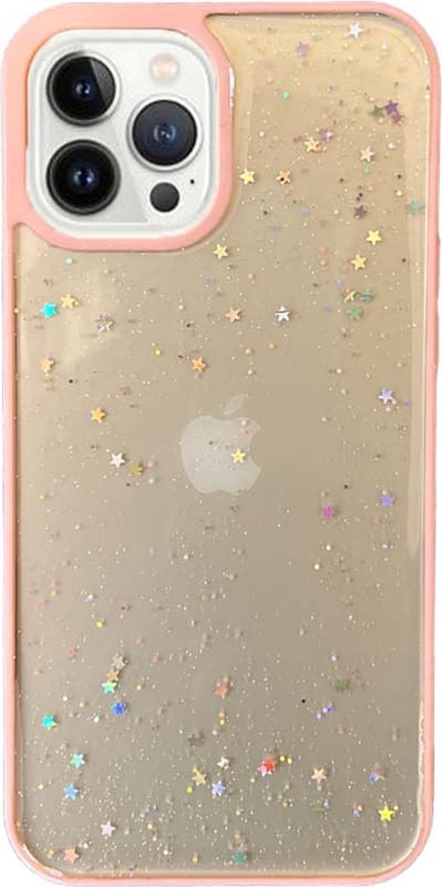 Smartphonica iPhone 11 Pro Max TPU hoesje doorzichtig met glitters - Roze geschikt voor iPhone 11 Pro Max
