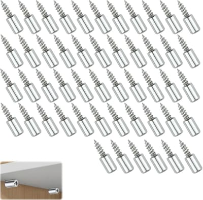50 stuks - Zelftappende schroeven - Kaststeunschroeven - Drukplaat Phillips-schroeven - Stevige en duurzame schroeven - Plankbevestigingsschroeven - Antislip bevestigingsschroeven - Geschikt voor meubels, boekenplanken, planken en kasten (zilver)