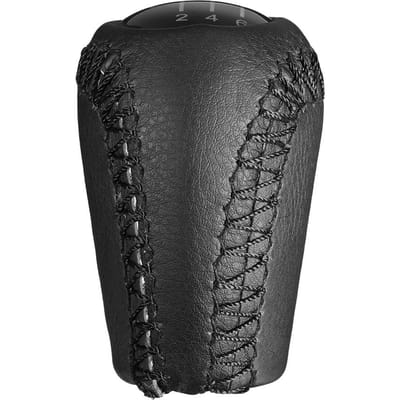 Pommeau de levier de vitesse en cuir noir 6 vitesses de remplacement pour Mazda 3 BK BL 5 CR CW 6 II GH noir