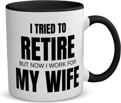 Akyol - i tried to retire koffiemok - theemok - zwart - Pensioen - werken voor vrouw - werk - afscheidscadeau - verjaardagscadeau - kado - 350 ML inhoud