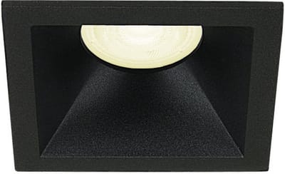 Inbouwspot Liam met Philips HUE White - spotje - Zwart - vierkant verdiepte spot - Voor binnen / woonkamer / keuken / slaapkamer - IP20 - GU10 - Buitendiameter: 80MM - boorgat: Vierkante uitsparing - min. Inbouwdiepte: 105MM