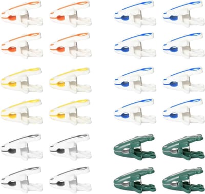 Non-marking wasknijpers in diverse kleuren voor het ophangen van kleding, handdoeken en meer - 24 stuks