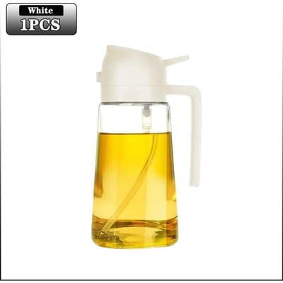 3 stuks 2in1 470ml Glazen Spray Olie Spuitfles Spray Olie Dispenser Oliekan Cruet BBQ Keuken Bakken Braden Picknick Keukengerei white