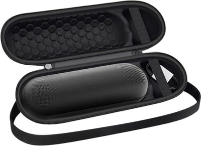 Duurzame Hard Case voor Bluetooth Speaker en Draagbare Oplader, Ideaal voor Reizen, Bescherming en Opslag, Zwart