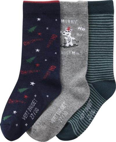 Vertbaudet Kerstpakket met 3 paar jongenssokken