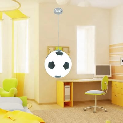 Creatieve Woonkamer Restaurant Cafe Voetbal Vorm LED Lamp Dome Light Diameter: 20cm (Zwart)