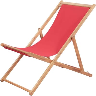 Opvouwbare Ligstoel met Houten Frame voor Tuin en Strand